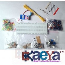 OkaeYa-(TM) Basic Electronics Kit Super for Arduino, Raspberry Pi with breadboard, capacitor, resistor, led, switch